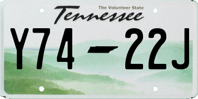 TN license plate Y7422J