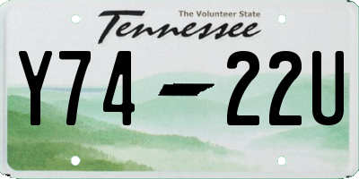 TN license plate Y7422U