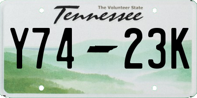 TN license plate Y7423K