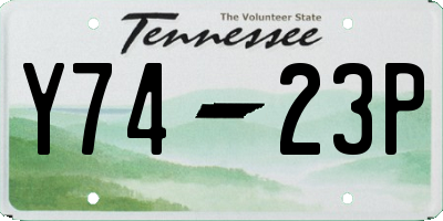 TN license plate Y7423P
