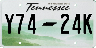 TN license plate Y7424K