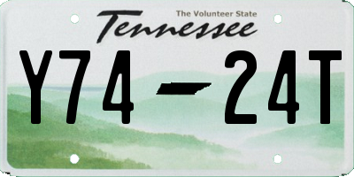 TN license plate Y7424T