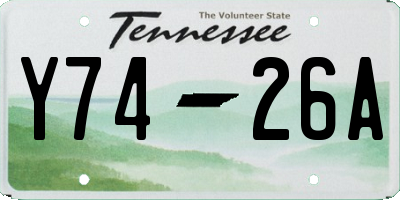 TN license plate Y7426A