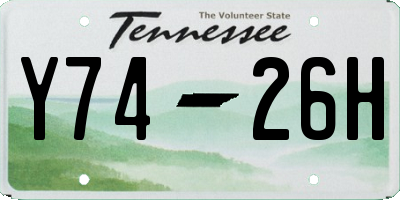 TN license plate Y7426H