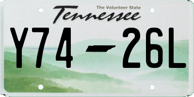 TN license plate Y7426L