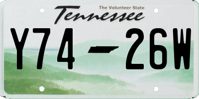 TN license plate Y7426W
