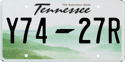TN license plate Y7427R