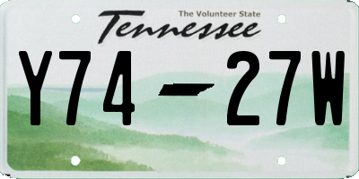 TN license plate Y7427W