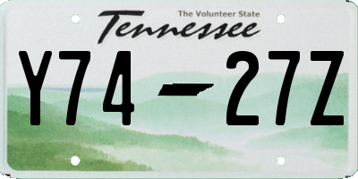 TN license plate Y7427Z