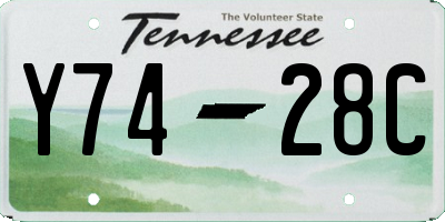 TN license plate Y7428C