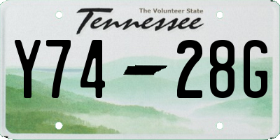TN license plate Y7428G