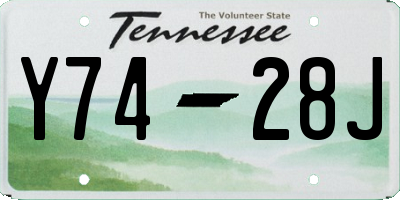 TN license plate Y7428J