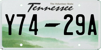 TN license plate Y7429A