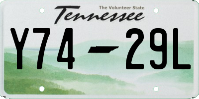 TN license plate Y7429L