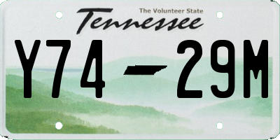 TN license plate Y7429M