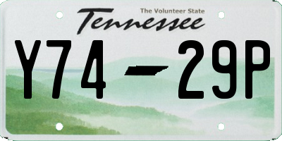 TN license plate Y7429P