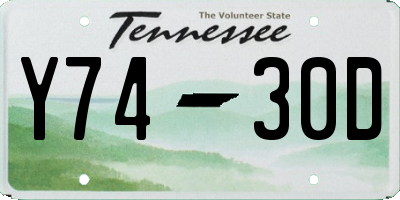 TN license plate Y7430D