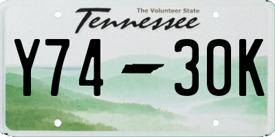 TN license plate Y7430K