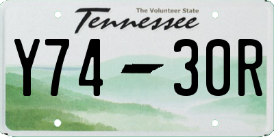 TN license plate Y7430R