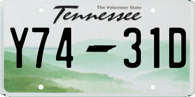TN license plate Y7431D