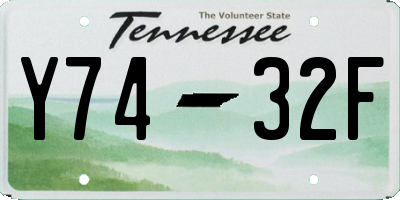 TN license plate Y7432F