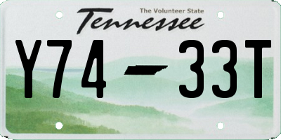 TN license plate Y7433T