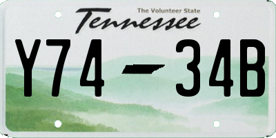 TN license plate Y7434B