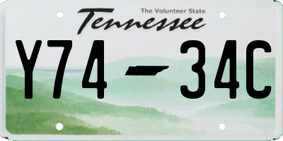 TN license plate Y7434C