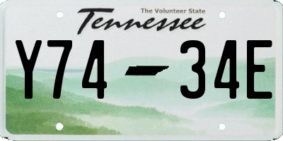 TN license plate Y7434E
