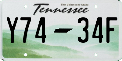 TN license plate Y7434F