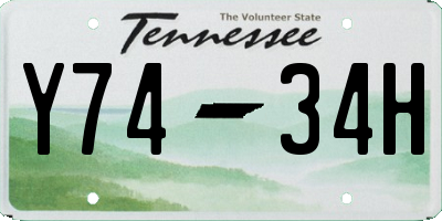 TN license plate Y7434H