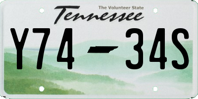 TN license plate Y7434S