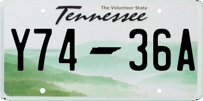 TN license plate Y7436A