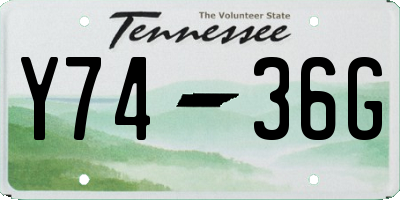 TN license plate Y7436G
