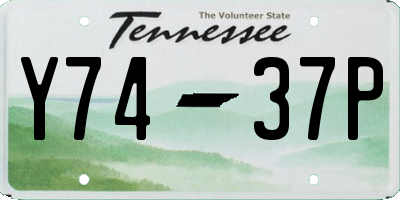 TN license plate Y7437P