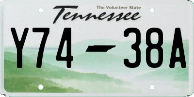 TN license plate Y7438A