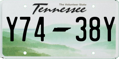 TN license plate Y7438Y