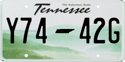 TN license plate Y7442G