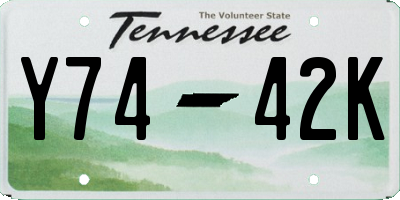 TN license plate Y7442K