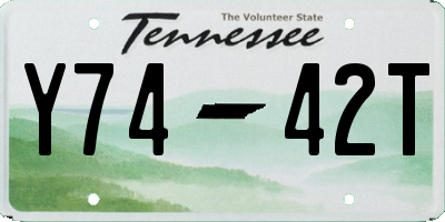 TN license plate Y7442T