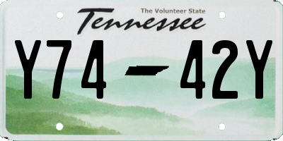 TN license plate Y7442Y