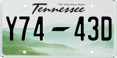 TN license plate Y7443D