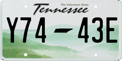 TN license plate Y7443E