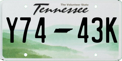 TN license plate Y7443K