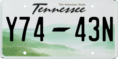 TN license plate Y7443N