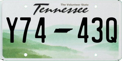 TN license plate Y7443Q