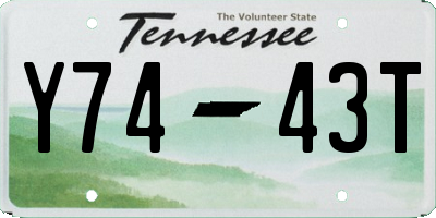 TN license plate Y7443T