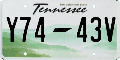TN license plate Y7443V
