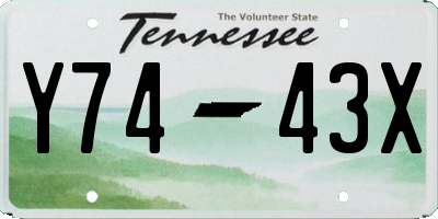 TN license plate Y7443X