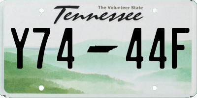 TN license plate Y7444F